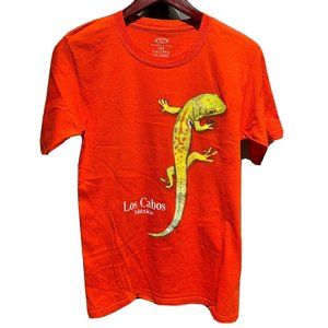 Los Cabos Mexico Beach Surf Life Giant Day Gecko Orange T-Shirt Shirt Tee Size S